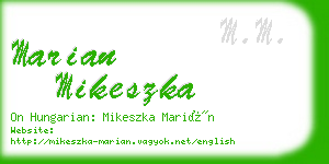marian mikeszka business card